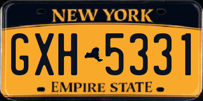 NY license plate GXH5331