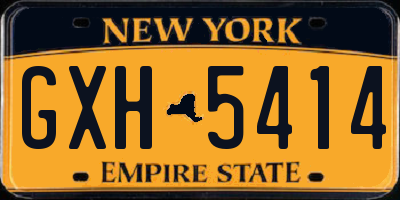 NY license plate GXH5414