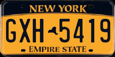 NY license plate GXH5419