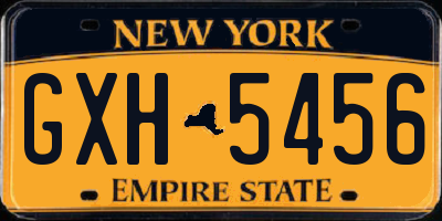 NY license plate GXH5456