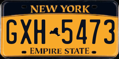 NY license plate GXH5473