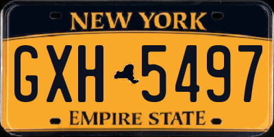 NY license plate GXH5497