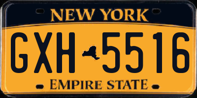 NY license plate GXH5516