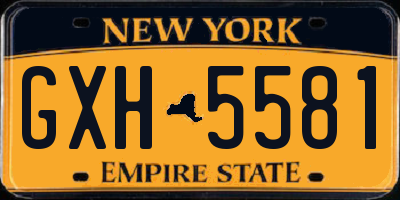 NY license plate GXH5581