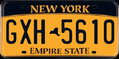 NY license plate GXH5610