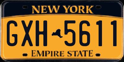 NY license plate GXH5611