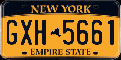 NY license plate GXH5661