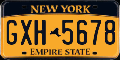 NY license plate GXH5678