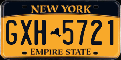 NY license plate GXH5721