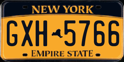 NY license plate GXH5766