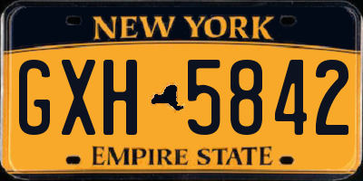 NY license plate GXH5842
