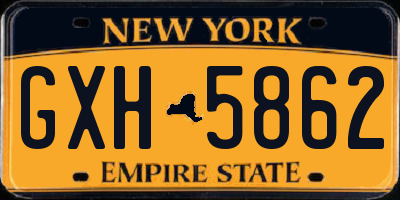 NY license plate GXH5862