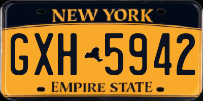 NY license plate GXH5942