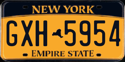 NY license plate GXH5954