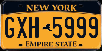 NY license plate GXH5999