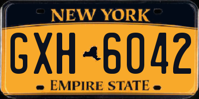 NY license plate GXH6042