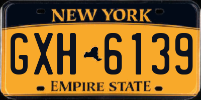 NY license plate GXH6139