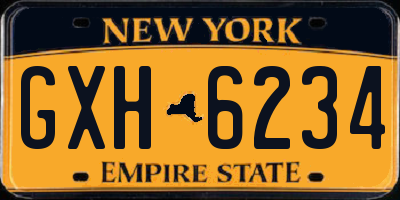 NY license plate GXH6234