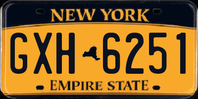 NY license plate GXH6251
