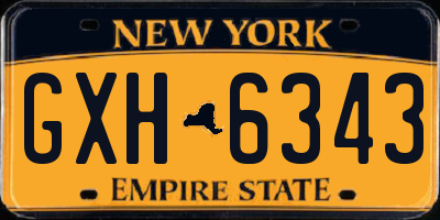NY license plate GXH6343