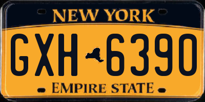 NY license plate GXH6390