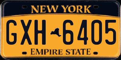 NY license plate GXH6405
