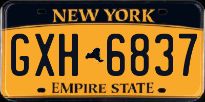 NY license plate GXH6837