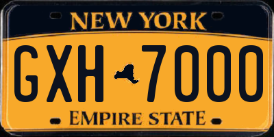 NY license plate GXH7000