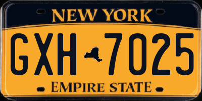 NY license plate GXH7025