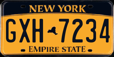 NY license plate GXH7234