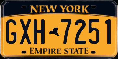 NY license plate GXH7251