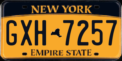 NY license plate GXH7257