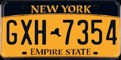 NY license plate GXH7354