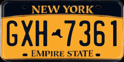 NY license plate GXH7361