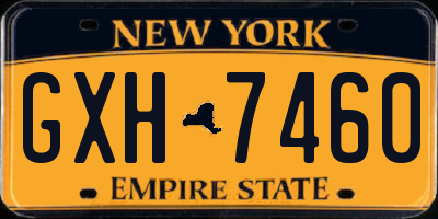 NY license plate GXH7460