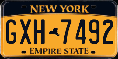 NY license plate GXH7492