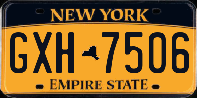 NY license plate GXH7506