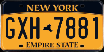 NY license plate GXH7881