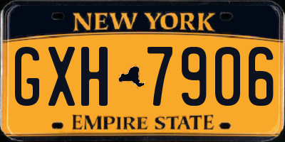 NY license plate GXH7906