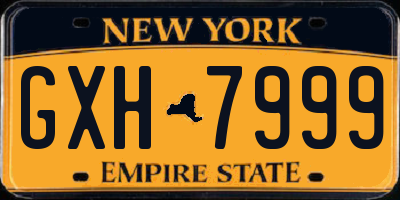 NY license plate GXH7999