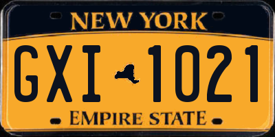 NY license plate GXI1021