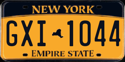 NY license plate GXI1044