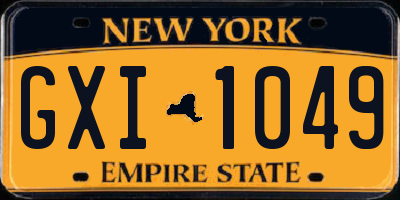 NY license plate GXI1049