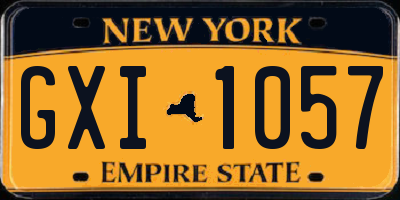 NY license plate GXI1057