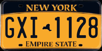 NY license plate GXI1128