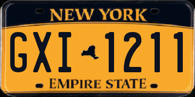 NY license plate GXI1211