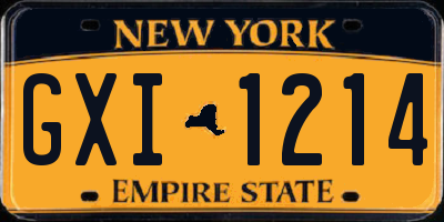 NY license plate GXI1214