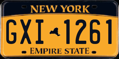 NY license plate GXI1261
