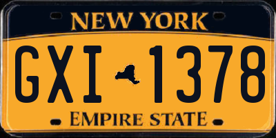 NY license plate GXI1378