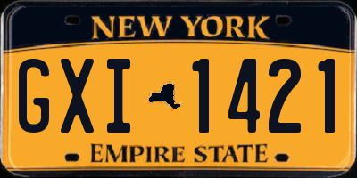 NY license plate GXI1421